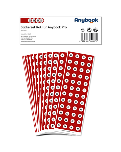 Cover for Anybook Pro Sticker Set rot
